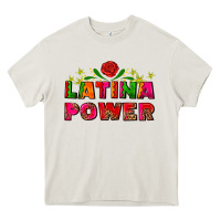 Cream latina power Heavy Core Tee - AdoDesignShop