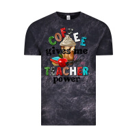 Cloud Black coffee gives me teacher power Vintage Tee - NancyCooperArtShop