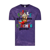 Cloud Purple coffee gives me teacher power Vintage Tee - NancyCooperArtShop