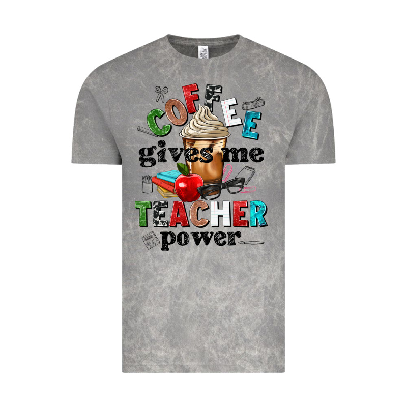 Coffee Gives Me Teacher Power Vintage Tee by NancyCooperArtShop | Teevron