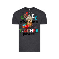 Vintage Black coffee gives me teacher power Vintage Tee - NancyCooperArtShop