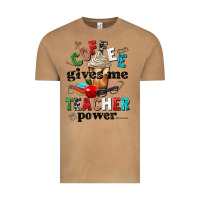 Vintage Camel coffee gives me teacher power Vintage Tee - NancyCooperArtShop