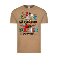 Vintage Coffee coffee gives me teacher power Vintage Tee - NancyCooperArtShop