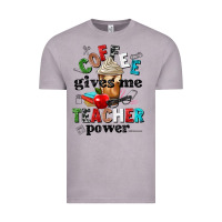Vintage Zinc coffee gives me teacher power Vintage Tee - NancyCooperArtShop