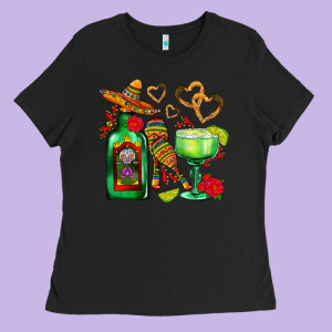 Mexican Tequila Margarita And Maracas Ladies Tee Designed By Adodesignshop