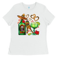 White mexican tequila margarita and maracas Ladies Tee - AdoDesignShop