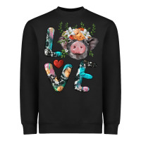 Black pig love Heavyweight Sweatshirt - BarkalooDesign