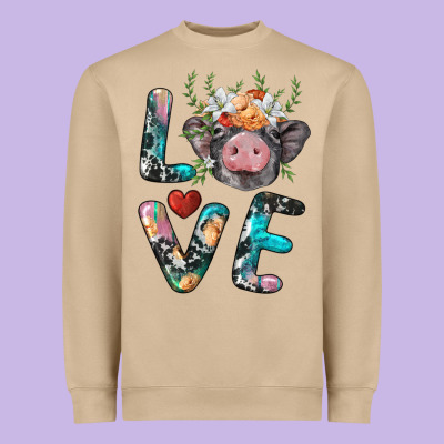 Pig Love Heavyweight Sweatshirt Designed By Barkaloodesign