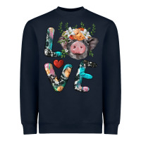 Navy pig love Heavyweight Sweatshirt - BarkalooDesign