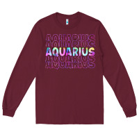 Burgundy aquarius Long Sleeve Tee - Artiststas