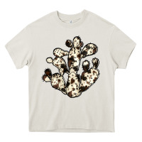 Cream cowhide cactus Heavy Core Tee - JahusDesignShop