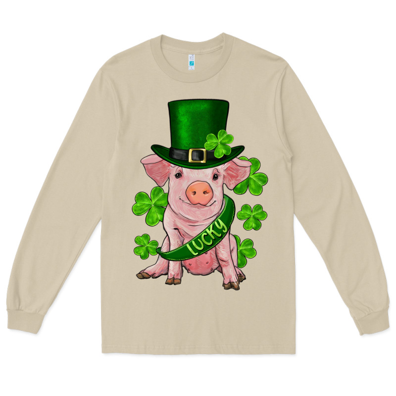 St. Patrick's Day Lucky Baby Pig Long Sleeve Tee by RanaPortraitStore | Teevron