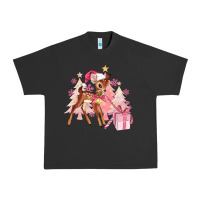 Pigment Black reindeer pink christmas Urban Heavy Tee - MaliasSmallBusiness