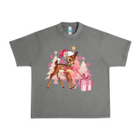 Reindeer Pink Christmas Urban Heavy Tee | Teevron