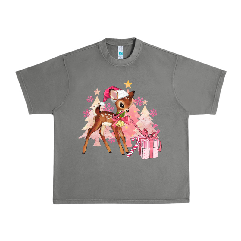 Reindeer Pink Christmas Urban Heavy Tee by MaliasSmallBusiness | Teevron