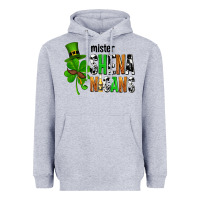 Heather Grey St. Patrick's Mister shenanigans Heavyweight Hoodie - OliviaCreatesArt