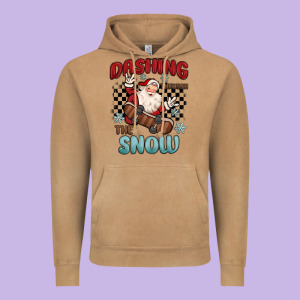 Dashing Through The Snow Vintage Hoodie Designed By Maliassmallbusiness