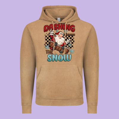 Dashing Through The Snow Vintage Hoodie Designed By Maliassmallbusiness