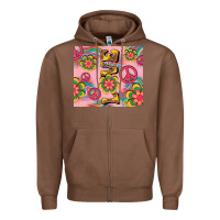 Chestnut peace love hippie daisy Zipper Hoodie - TumblerDesignByShophia
