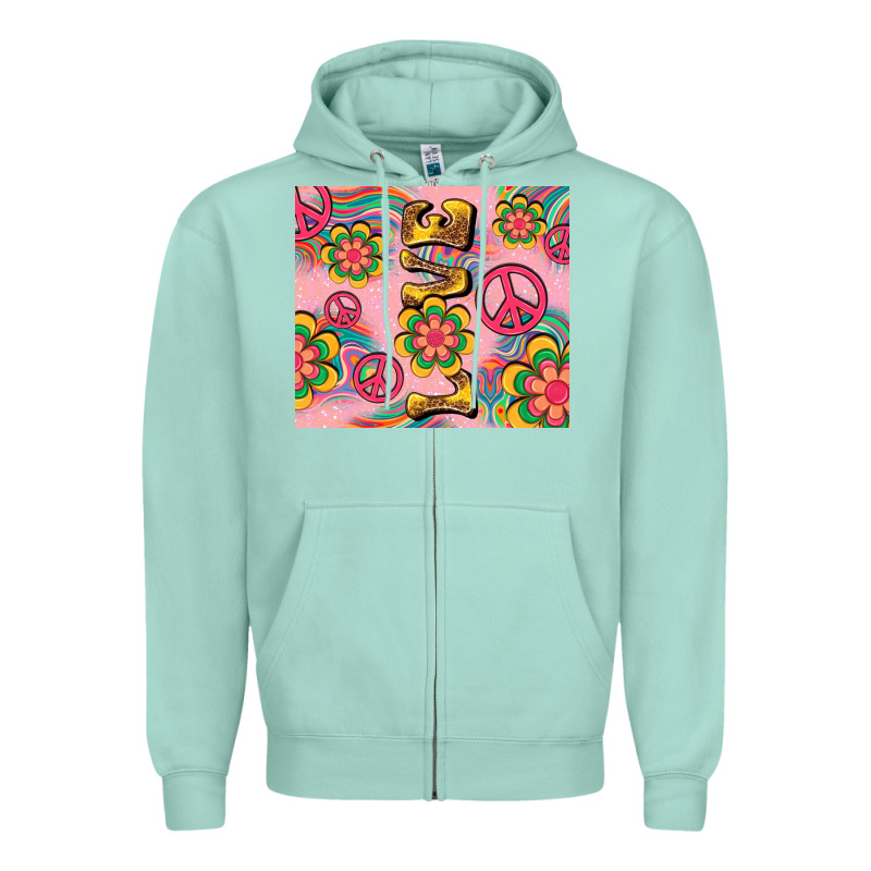 Peace Love Hippie Daisy Zipper Hoodie by TumblerDesignByShophia | Teevron