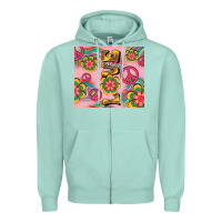 Seafoam peace love hippie daisy Zipper Hoodie - TumblerDesignByShophia