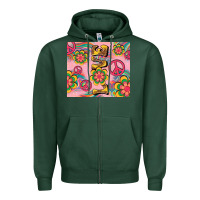 Sports Green peace love hippie daisy Zipper Hoodie - TumblerDesignByShophia