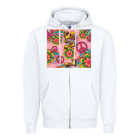 White peace love hippie daisy Zipper Hoodie - TumblerDesignByShophia