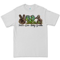 Dove Grey Peace Love Baby Gorilla Premium Tee - LillyAllenDesigns