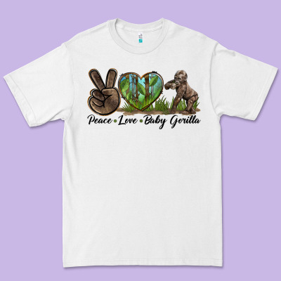 Peace Love Baby Gorilla Premium Tee Designed By Lillyallendesigns