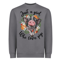Storm just a girl who loves pigs floral wreath Heavyweight Sweatshirt - BarkalooDesign