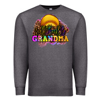 Charcoal Heather softball grandma Premium Sweatshirt - OliviaCreatesArt