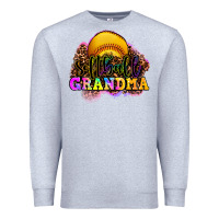 Heather Grey softball grandma Premium Sweatshirt - OliviaCreatesArt