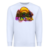 White softball grandma Premium Sweatshirt - OliviaCreatesArt