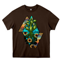 Chocolate Brown cactus1 Heavy Core Tee - JahusDesignShop