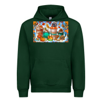 Forest Green Thanksgiving Coffee Drink Kids Cup Urban Hoodie - CowhideDigitalArt