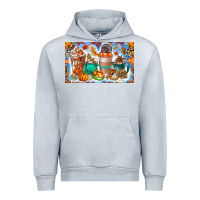 Heather Grey Thanksgiving Coffee Drink Kids Cup Urban Hoodie - CowhideDigitalArt