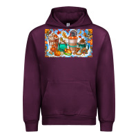 Mauve Wine Thanksgiving Coffee Drink Kids Cup Urban Hoodie - CowhideDigitalArt
