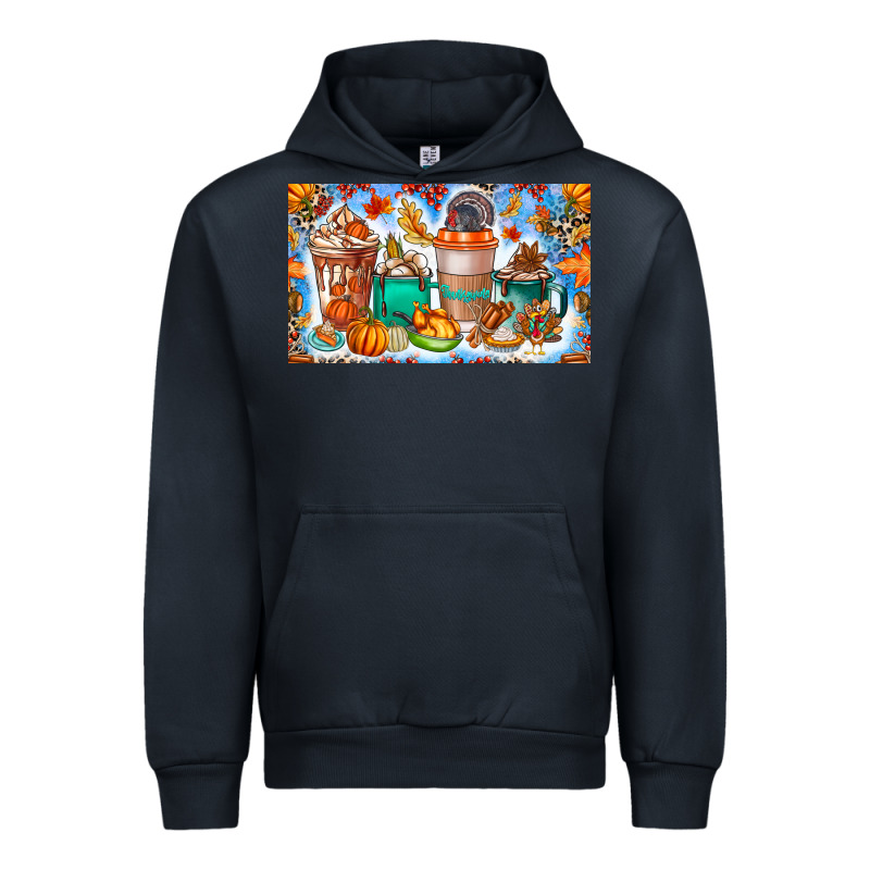 Thanksgiving Coffee Drink Kids Cup Urban Hoodie by CowhideDigitalArt | Teevron
