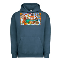 Pigment Midnight Navy Thanksgiving Coffee Drink Kids Cup Urban Hoodie - CowhideDigitalArt
