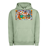 Pigment Oil Green Thanksgiving Coffee Drink Kids Cup Urban Hoodie - CowhideDigitalArt