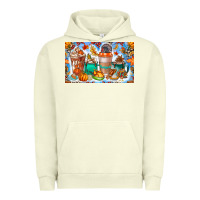 Pigment Pistachio Thanksgiving Coffee Drink Kids Cup Urban Hoodie - CowhideDigitalArt