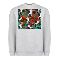 Heather Grey holstein cows with gemstone Heavyweight Sweatshirt - BarkalooDesign