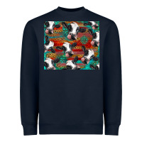 Navy holstein cows with gemstone Heavyweight Sweatshirt - BarkalooDesign