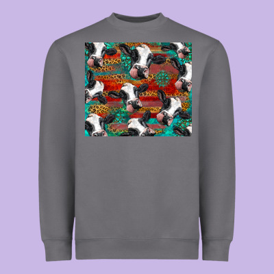 Holstein Cows With Gemstone Heavyweight Sweatshirt Designed By Barkaloodesign