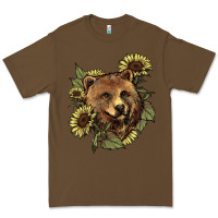 Cacao bear head sunflowers Premium Tee - NancyCooperArtShop