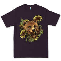 Plum bear head sunflowers Premium Tee - NancyCooperArtShop