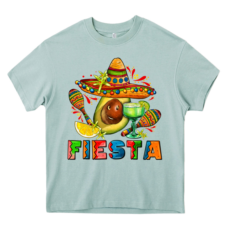 Fıesta With Avocado And Sombrero Heavy Core Tee by AdoDesignShop | Teevron