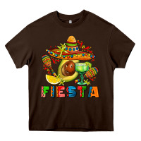 Chocolate Brown fıesta with avocado and sombrero Heavy Core Tee - AdoDesignShop