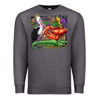 Charcoal Heather mardi gras pelican crawfish crocodile Premium Sweatshirt - OliviaCreatesArt