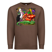 Chestnut mardi gras pelican crawfish crocodile Premium Sweatshirt - OliviaCreatesArt